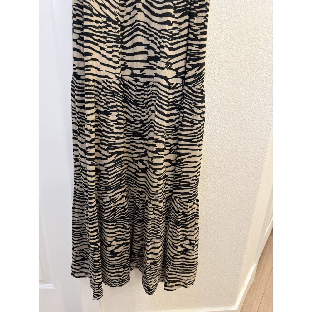 Rails Maty Dress Women XS Sand Stone Zebra Print Tiered Maxi Spaghetti Strap - Picture 5 of 15